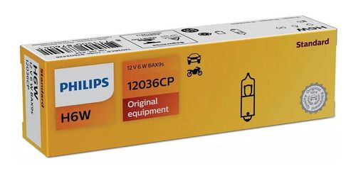 PHILIPS H6W 12036 12V 6W BAX9s   Halógena CP