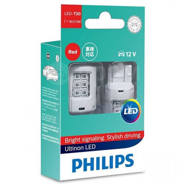 philips W21/5 LED red 11066 U30R B2